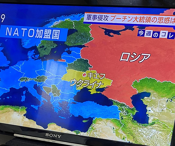 NATO加盟国の地図（TVニュース画面）